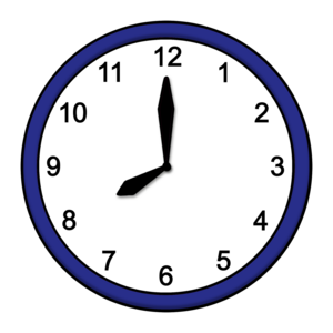 Bild vergrößern: Das Bild zeigt eine Uhr. Die Uhr zeigt 8 Uhr.