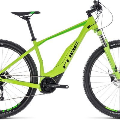 Bild vergrößern: Ein grünes E-Mountainbike Cube Acid Hybrid.