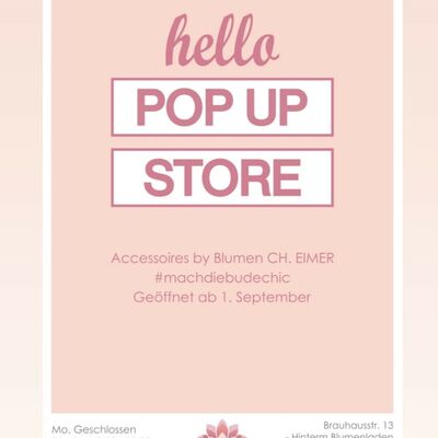 Bild vergrößern: Plakat mit Informationen über die Eröffnung eines sogenannten Pop Up Store`s.