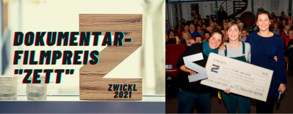 Bild vergrößern: Banner für den Dokumentarfilmpreis ZETT 2021
