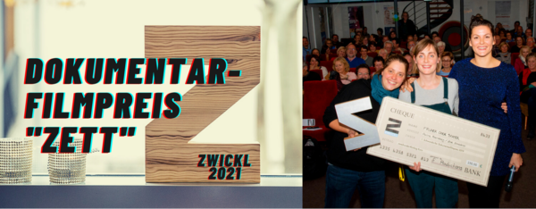 Banner fr den Dokumentarfilmpreis ZETT 2021