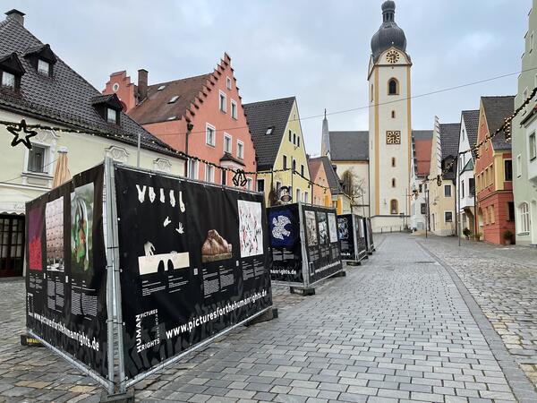 Bauzaunbanner der Ausstellung