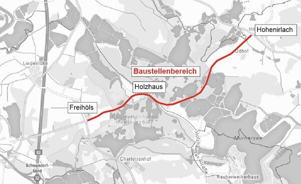 Bild vergrößern: Straßensperrung von Freihöls