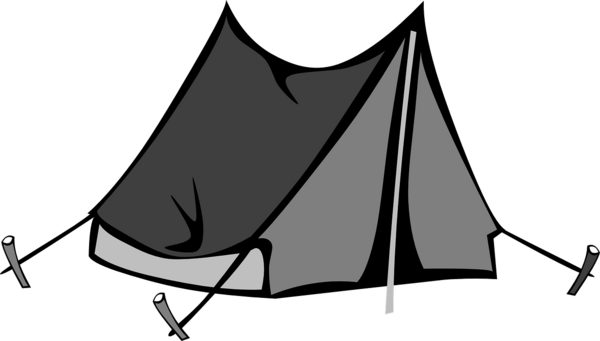 Bild vergrößern: Ein gemaltes Comic-Zelt in grau