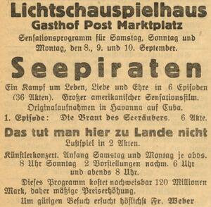 Bild vergrößern: 09.09.1923 Post