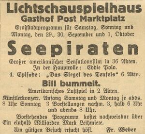 Bild vergrößern: 30.09.1923 Post