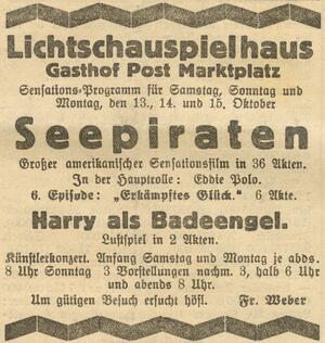 Bild vergrößern: 14.10.1923 Post