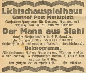 Bild vergrößern: 21.10.1923 Post