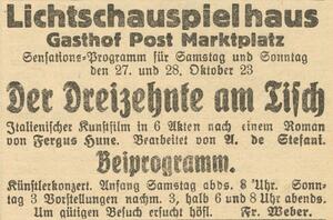 Bild vergrößern: 28.10.1923 Post