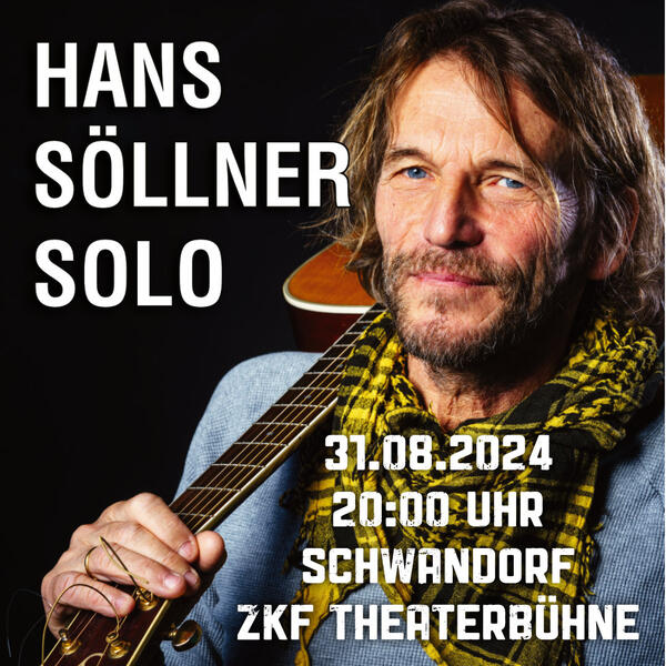 Portrait des Musikers Hans Sllner. Er trgt seine Gitarre ber der Schulter. 