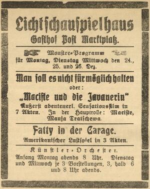 Bild vergrößern: 25.12.1923 Post