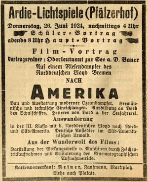 Bild vergrößern: 24.06.1924 Pfälzer