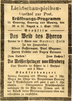 Bild vergrößern: 31.08.1924 Post