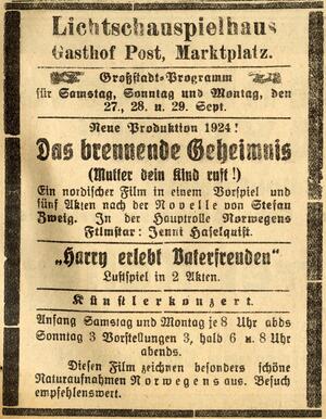 Bild vergrößern: 28.09.1924 Post