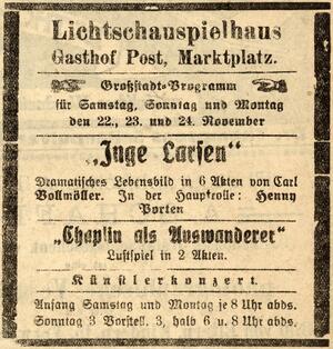 Bild vergrößern: 23.11.1924 Post
