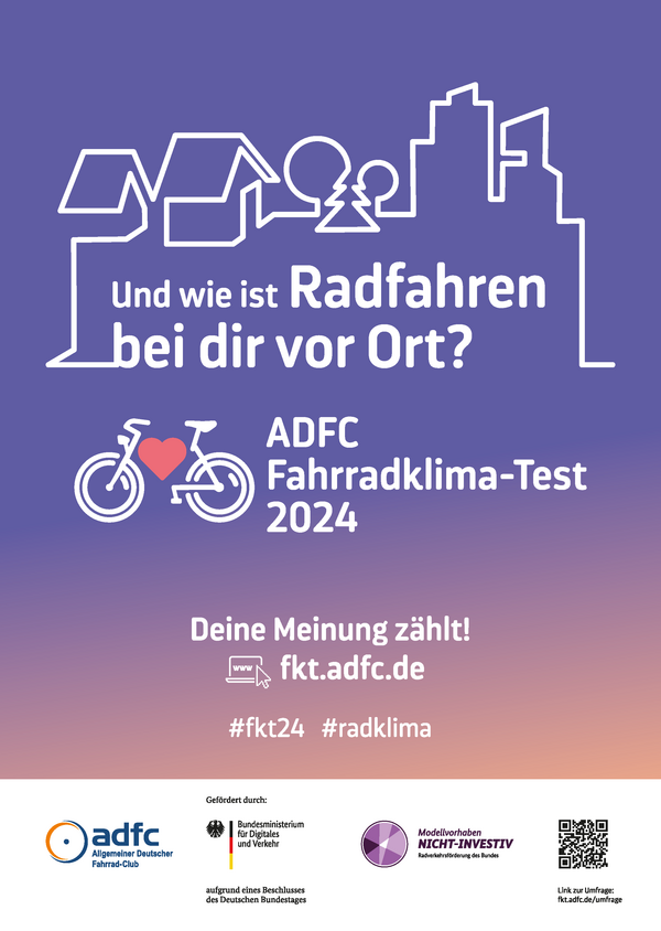 Bild vergrößern: ADFC Fahrradklima Test 2024 - Poster