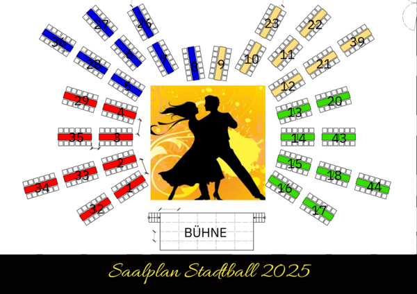 Bild vergrößern: Saalplan Schwandorfer Stadtball 2025