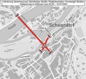 Bild vergrößern: Sperrung Beer-Kreuzung