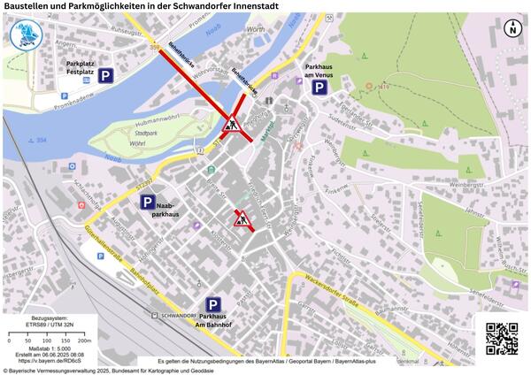 Baustellen und Parkmöglichkeiten in der Schwandorfer Innenstadt