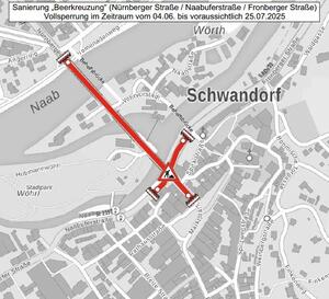 Bild vergrößern: Verlngerung Sperre Beer-Kreuzung