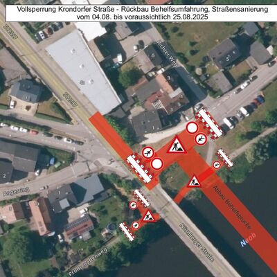 Straßensperrungen Rückbau Behelfbrücke