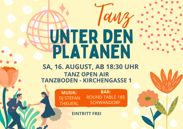 Titelmotiv für die Veranstaltung Tanz unter den Platanen 2025