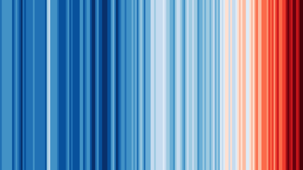 Bild vergr&ouml;&szlig;ern: Global warming stripes for 1850 to 2025_Klimaschutz