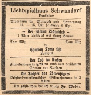 Bild vergr&ouml;&szlig;ern: 15.10.1925 Post