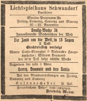 Bild vergr&ouml;&szlig;ern: 21.11.1925 Post