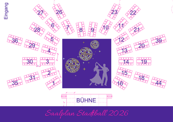 Bild vergr&ouml;&szlig;ern: Saalplan f&uuml;r den Schwandorfer Stadtball 2026