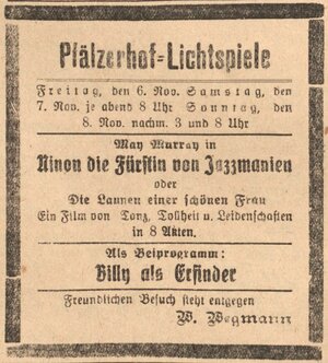 Bild vergr&ouml;&szlig;ern: 06.11.1925 Pf&auml;lzer