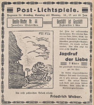 Bild vergr&ouml;&szlig;ern: 17.01.1926 Post