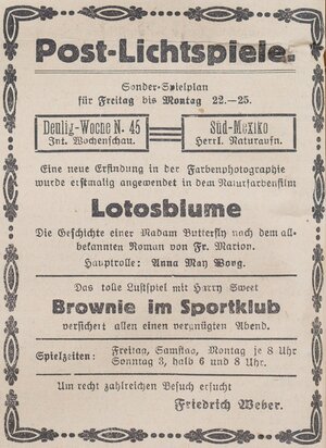 Bild vergr&ouml;&szlig;ern: 23.01.1926 Post