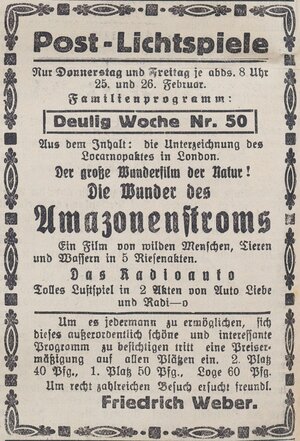 Bild vergr&ouml;&szlig;ern: 26.02.1926 Post