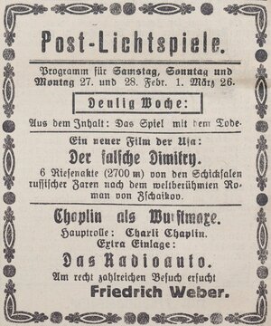 Bild vergr&ouml;&szlig;ern: 28.02.1926 Post