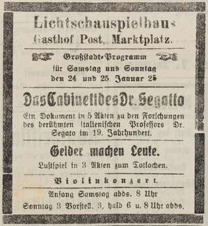 Bild vergr&ouml;&szlig;ern: 25.01.1925 Post