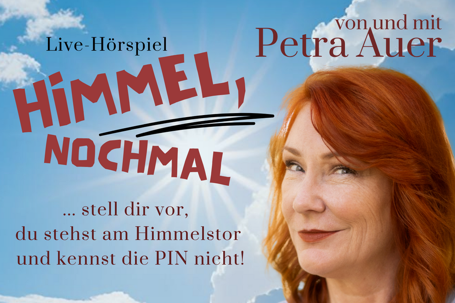 Bild vergr&ouml;&szlig;ern: Plakat der Veranstaltung. Darauf ist in gro&szlig; der Titel der Veranstaltung und ein Portrait von Petra Auer