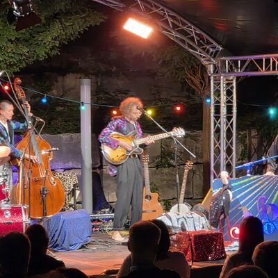 Auftritt der Band Die Nowak und die Leute aus der Raucherpause beim Schwandorfer Kultursommer im Spitalgarten 2026.