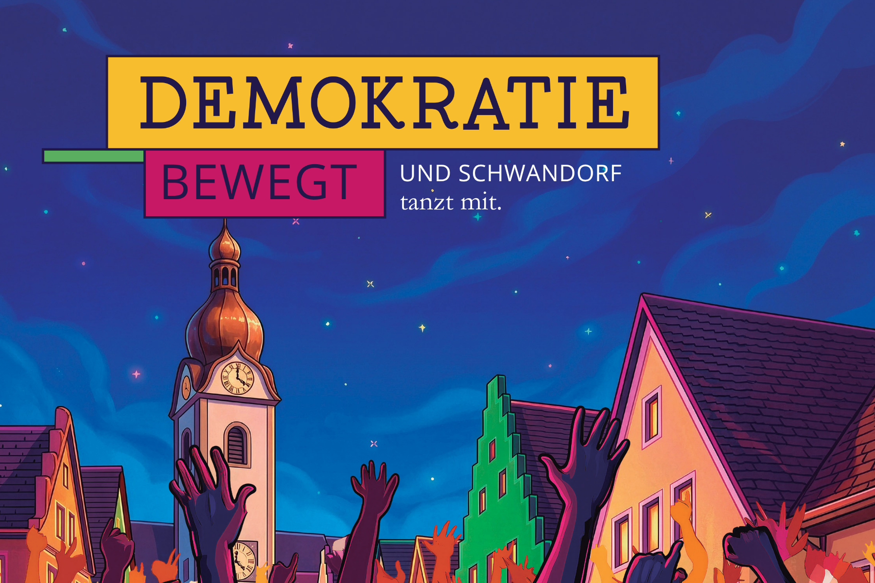 Motiv zur Langen Nacht der Demokratie "Demokratie bewegt und Schwandorf tanzt mit"