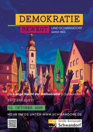 Bild vergr&ouml;&szlig;ern: Motiv zur Langen Nacht der Demokratie "Demokratie bewegt und Schwandorf tanzt mit"